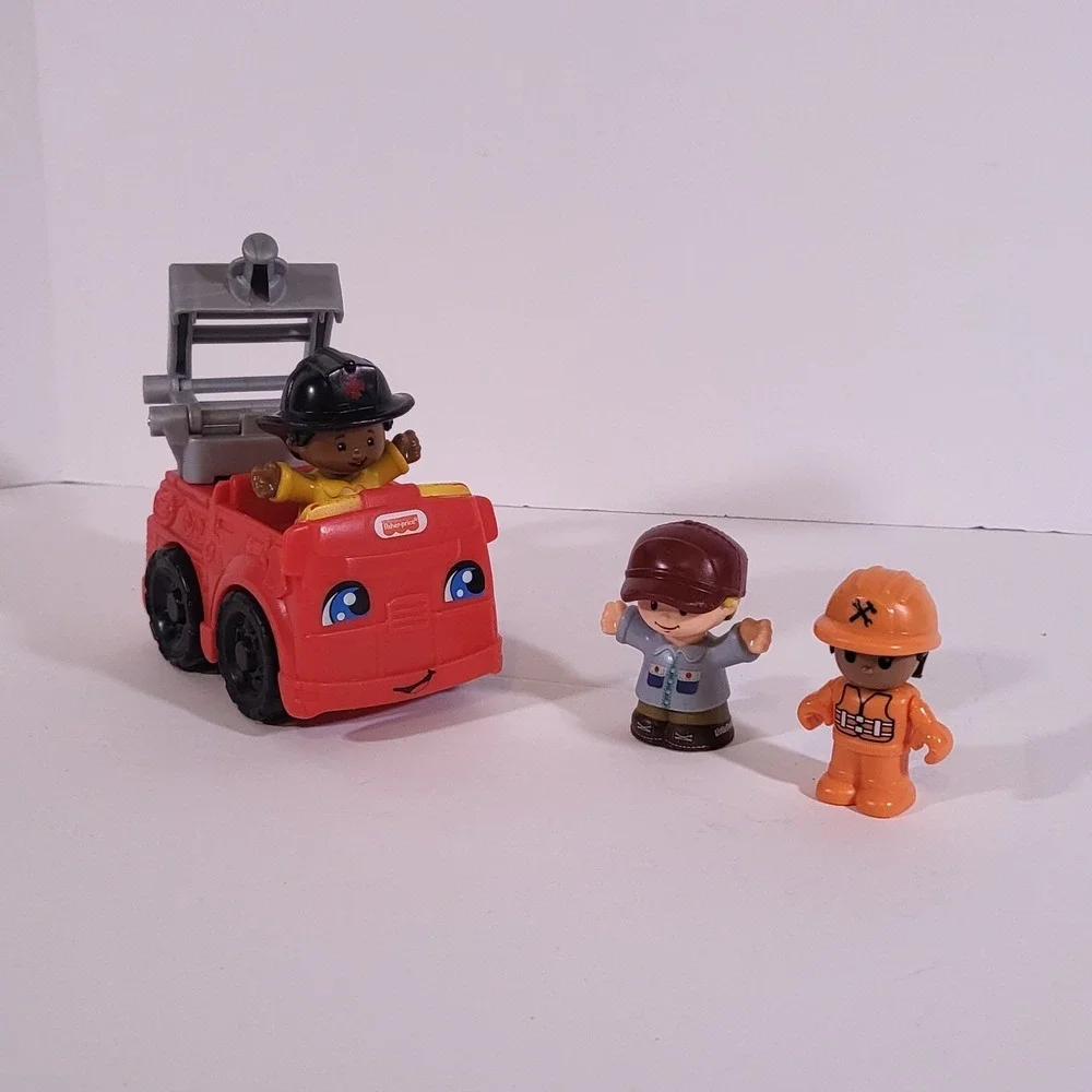 Fisher Price Little People Fire Truck Vehicle Firefighter Worker Figures 2018-19